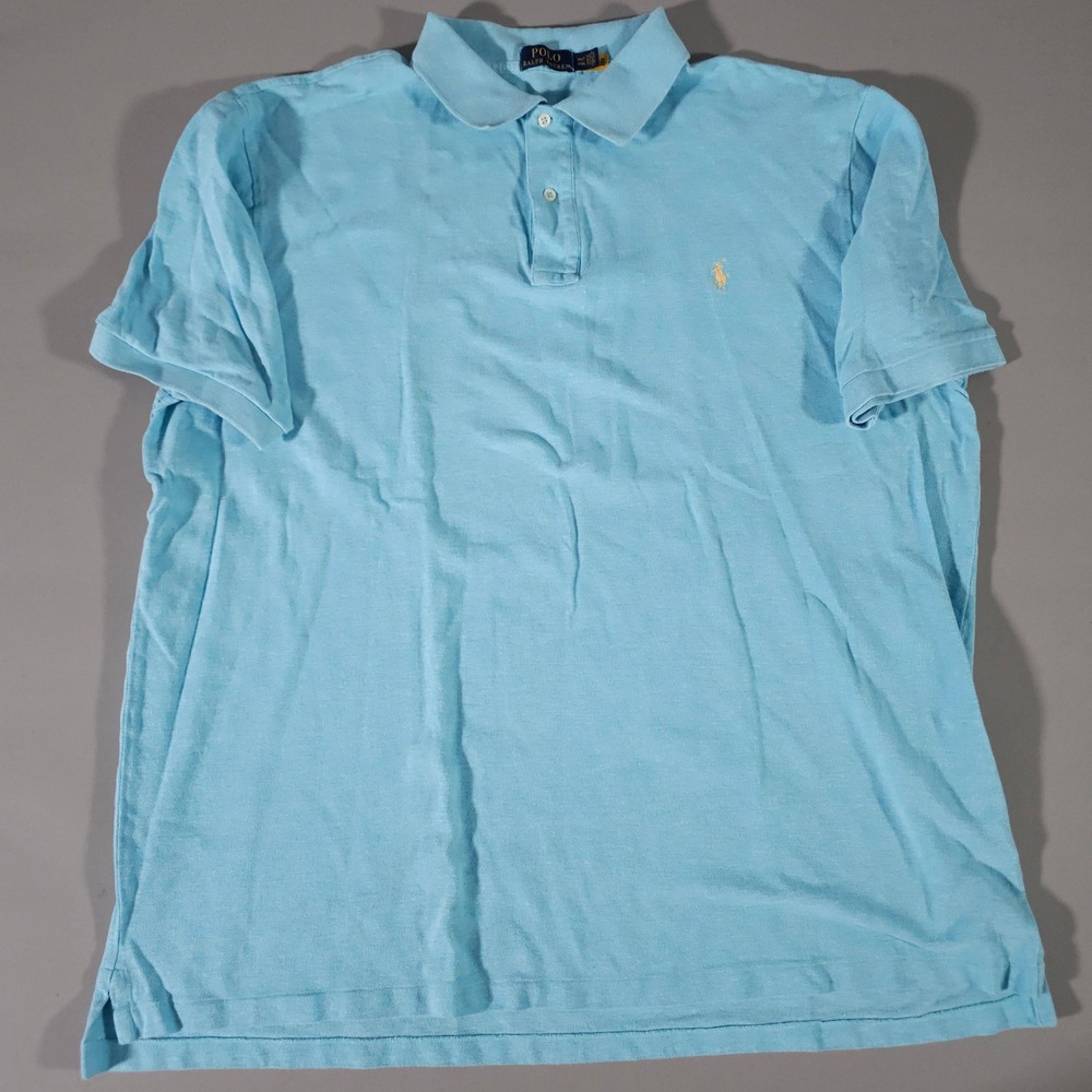 Polo Ralph Lauren Polo Shirt Mens 3XLT Blue Short Sleeve Pony Logo Pique